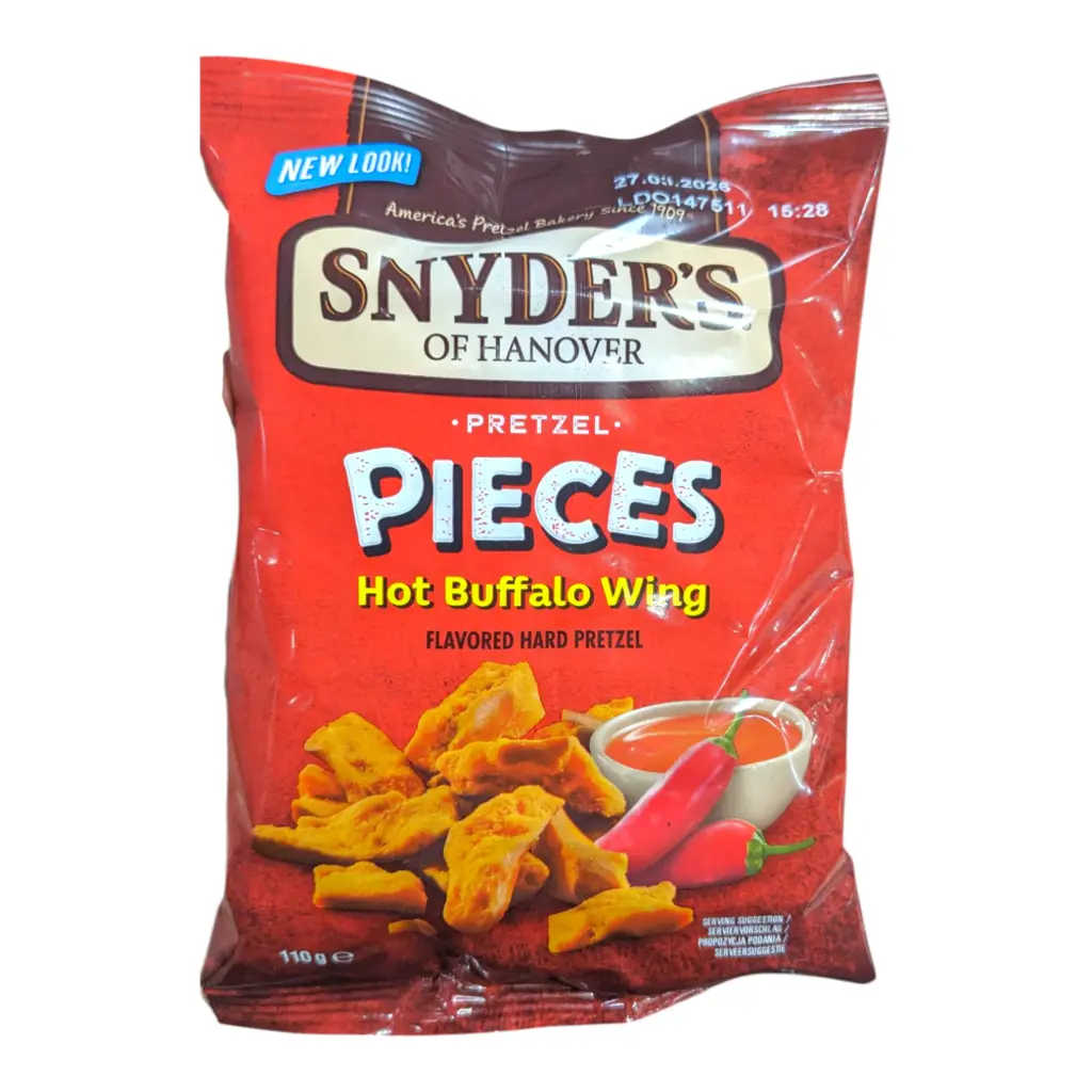 SNACK SNYDERS 110 GR PRETZEL PIECES HOT BUFFALO WINGS