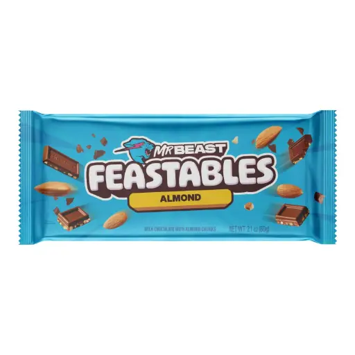 [24898] CANDY MR BEAST 10 x 60 GR FEASTABLES ALMOND CHOCOLATE BLUE PACK (DE)