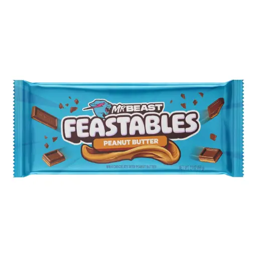 [24901] CANDY MR BEAST 10 x 60 GR FEASTABLES PEANUT BUTTER BLUE PACK (DE)