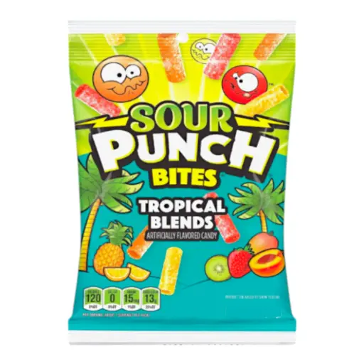 [24928] CANDY SOUR PUNCH 105 GR BITES TROPICAL BLENDS