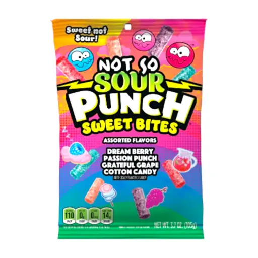 [24929] CANDY SOUR PUNCH 105 GR BITES SWEET BITES 4 ASSORTED