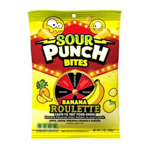 [24934] CANDY SOUR PUNCH 142 GR BITES BANANA ROULETTE