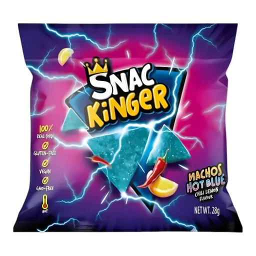 [24990] SNACK SNAC KINGER 28 GR NACHOS HOT BLUE CHILLI LEMON